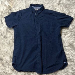 Denim & Flower Ricky Singh Men Size Small Navy Blue Button Down Short Sleeve